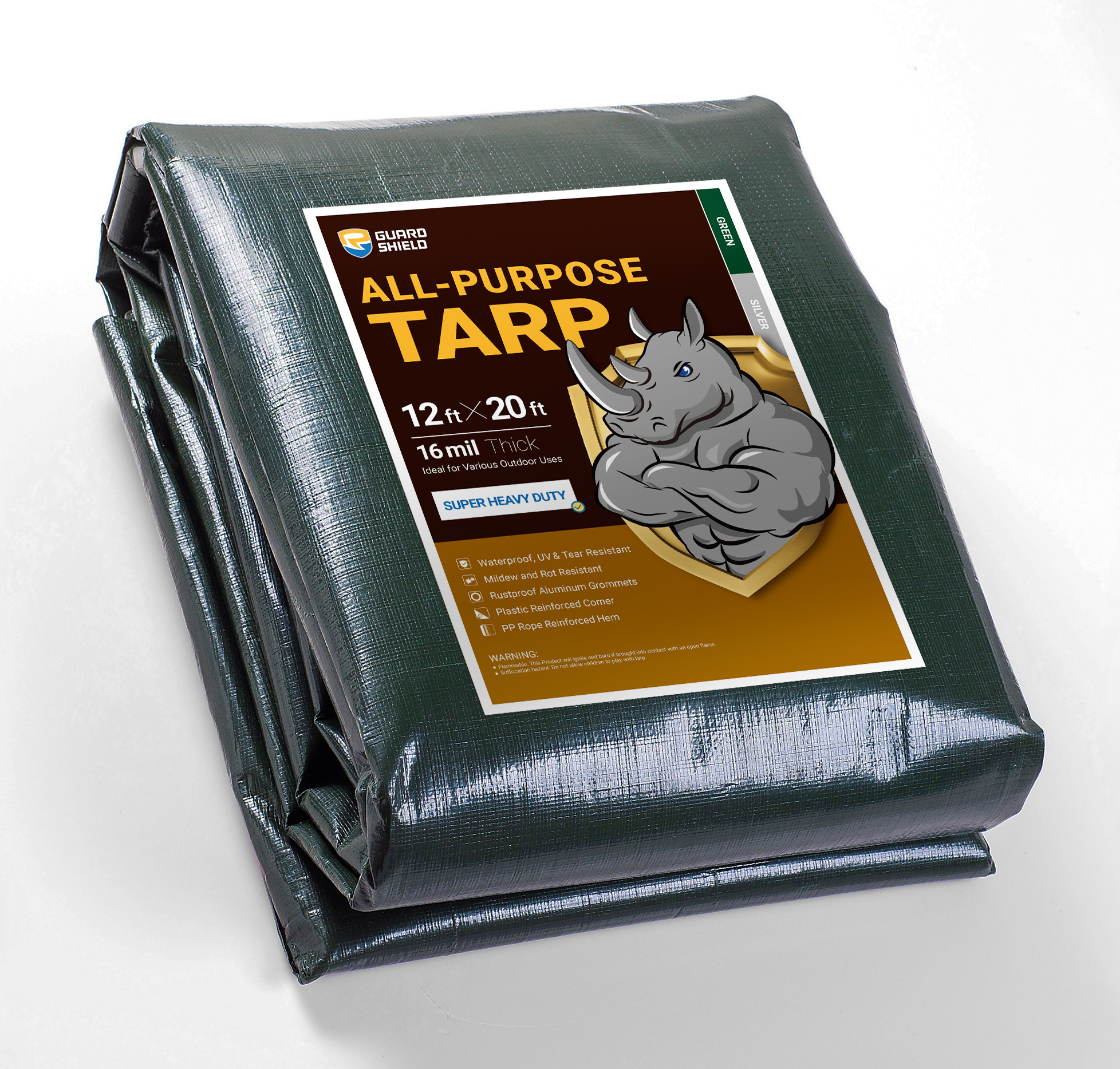 GUARD SHIELD 12x20 tarps heavy duty waterproof 16 mil